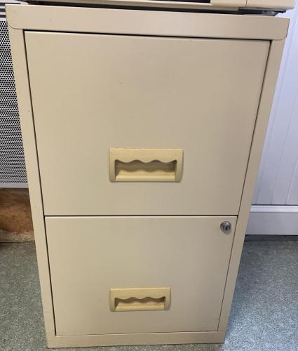 Monobloc metal box with 2 beige drawers for hanging files