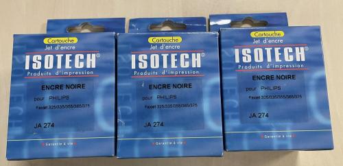 Isotech inkjet cartridges for Philips Faxjet 325/335/355/365/375, black ink Ref JA274