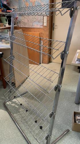Metal display stand with 5 grid shelves